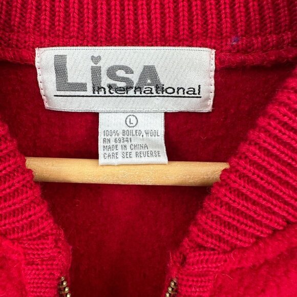 Georgia Bulldogs Coat Vintage Red 100% Wool Full Zip Pockets Game Day Women's LG - Picture 7 of 8